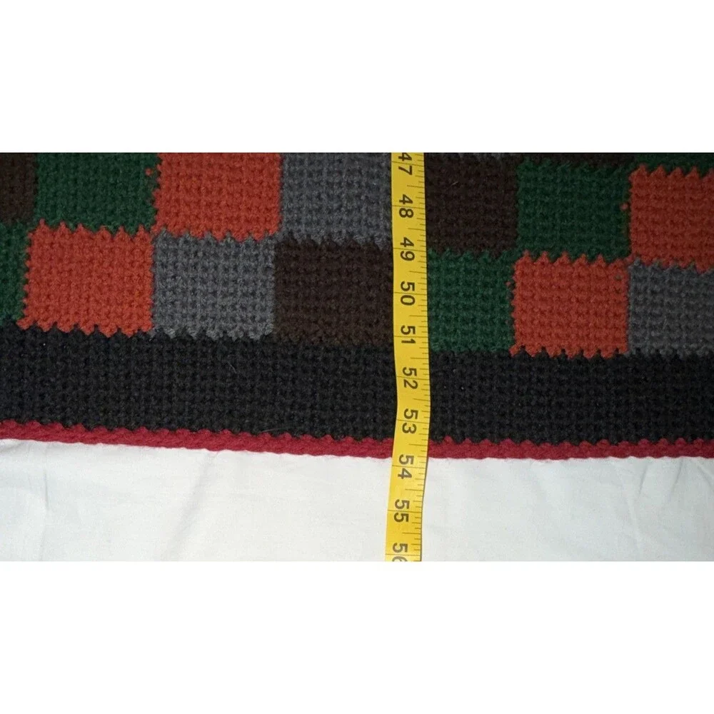 Vintage Handmade crochet afghan blanket 62 in x 54